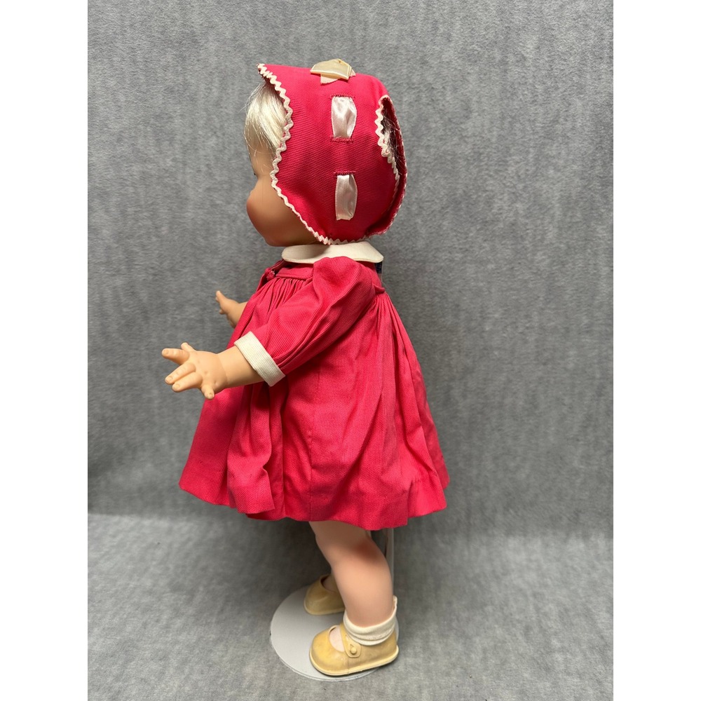 Madame Alexander Vintage Doll Girl 18in Pink Coat Dress Bonnet  Retro - Picture 5 of 14